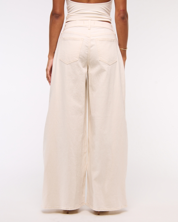 Curve Love Linen-Blend Ultra Wide Leg Jean