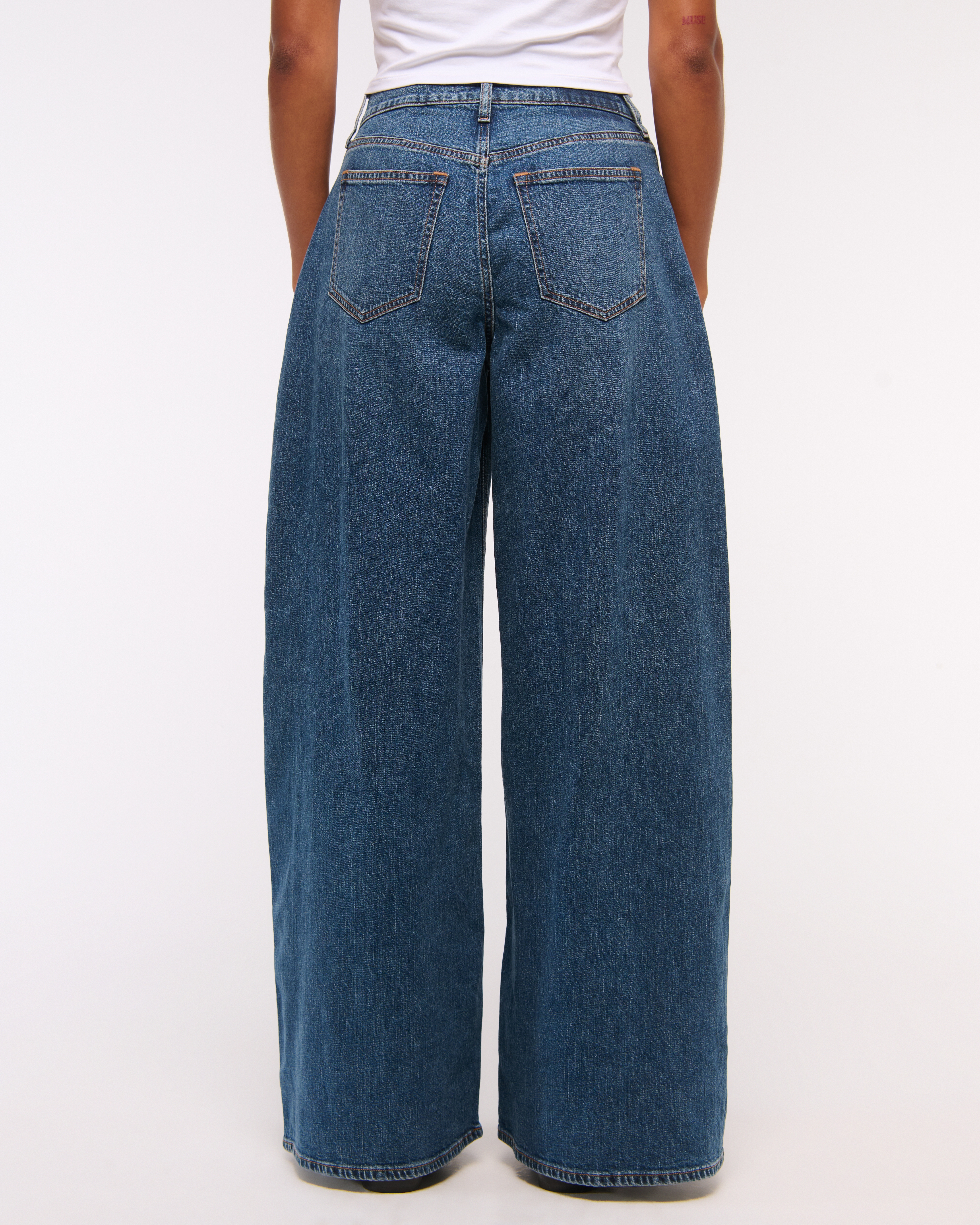 Abercrombie & Fitch Curve Love Linen-blend Ultra Wide Leg Jean