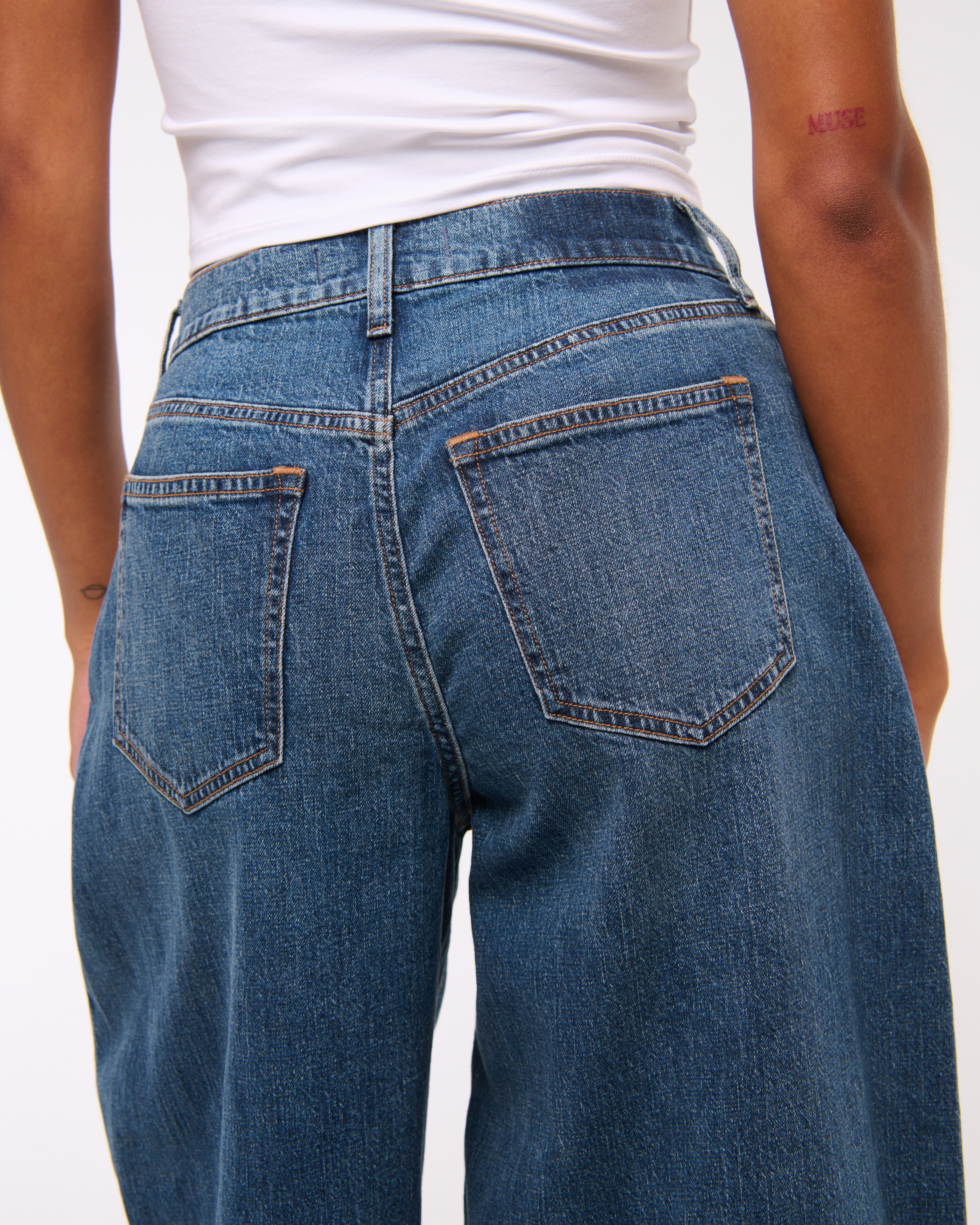 Abercrombie & Fitch Curve Love Linen-blend Ultra Wide Leg Jean