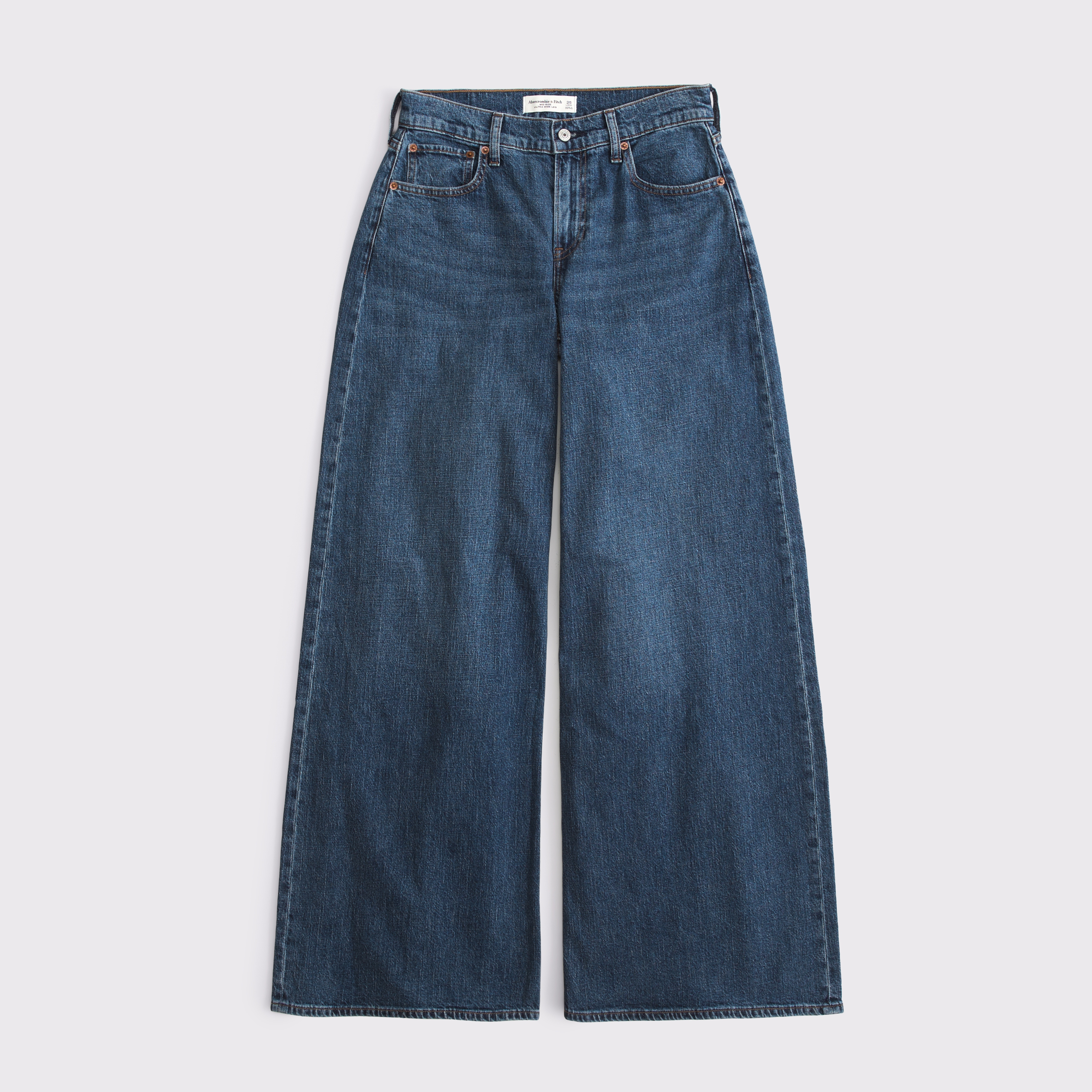 Abercrombie & Fitch Curve Love Linen-blend Ultra Wide Leg Jean