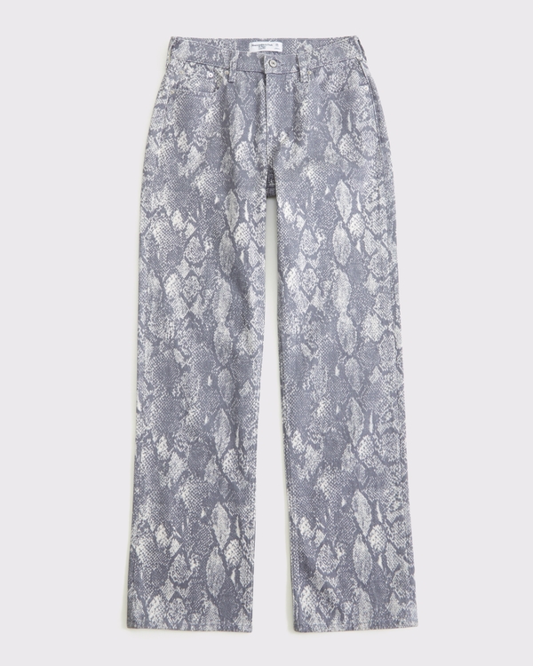 Low Rise Baggy Jean, Gray Snake Print view 1