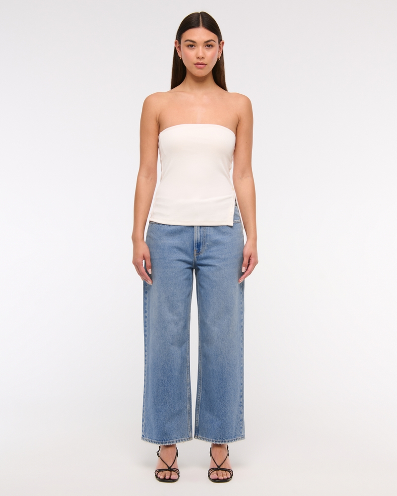 Mid Rise Cropped Slouchy Jean