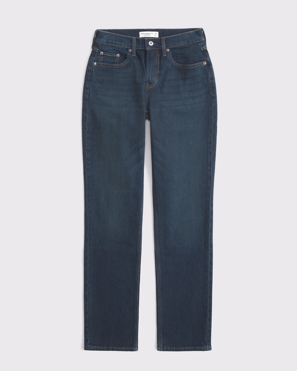 Curve Love Mid Rise 90s Straight Jean, Inky Dark view 1