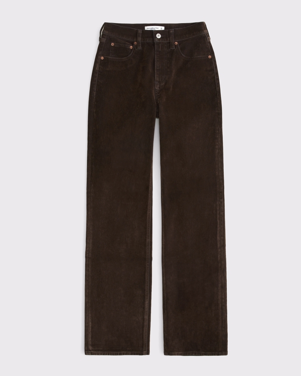 Curve Love High Rise 90s Relaxed Jean, Brown Velvet view 1
