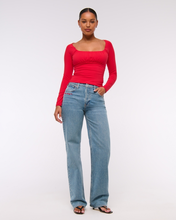High Rise 90s Relaxed Jean, Medium Extra Spicy Embroidery view 2