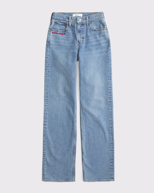 Curve Love High Rise 90s Relaxed Jean, Medium Extra Spicy Embroidery view 2