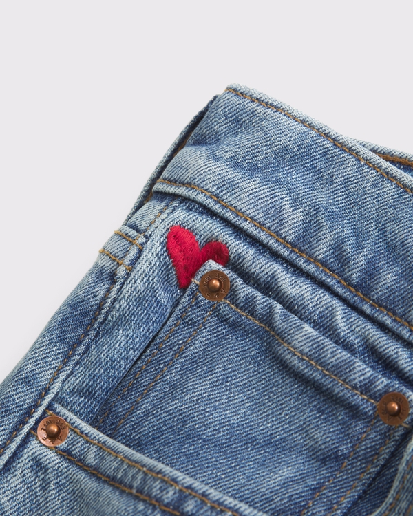 High Rise 90s Relaxed Jean, Medium Heart Embroidery view 1