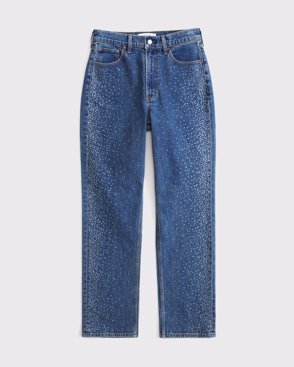 Ultra High Rise 90s Straight Jean, Dark Rhinestone view 1