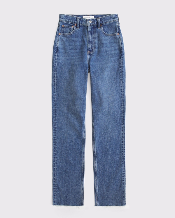 Curve Love Ultra High Rise 90s Straight Jean, Medium Raw Hem view 1