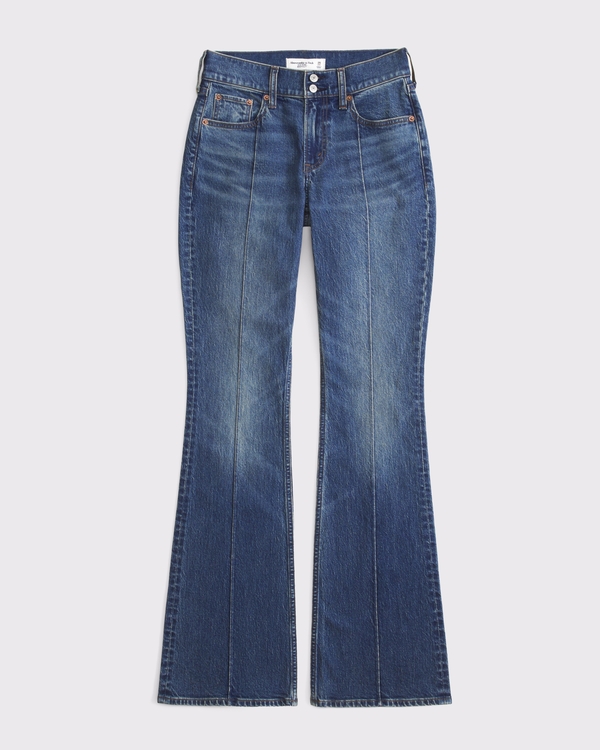 Curve Love Mid Rise Bootcut-Jeans, Mittel Mit Bund Mit Zwei Knöpfen view 1