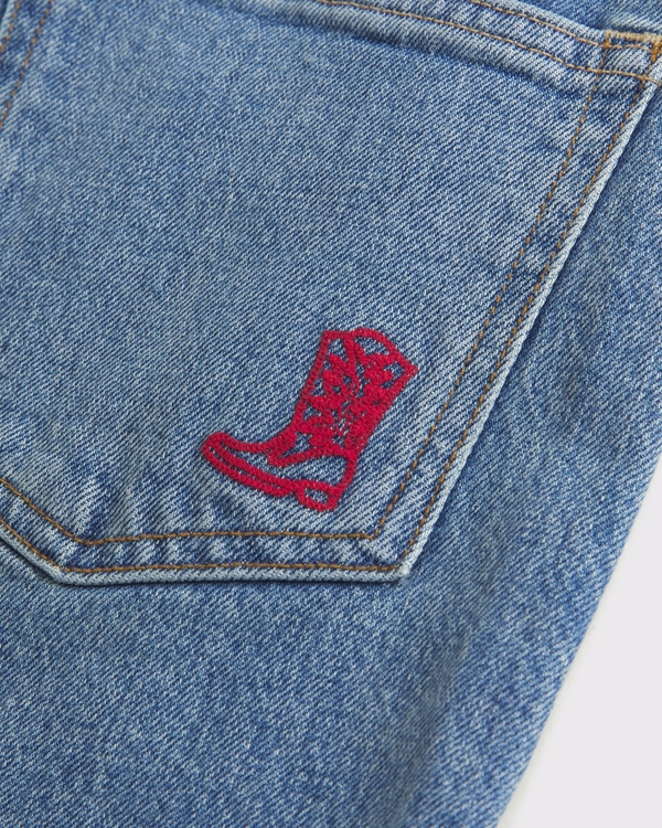 High Rise 90s Relaxed Jean, Medium Cowboy Boot Embroidery view 1