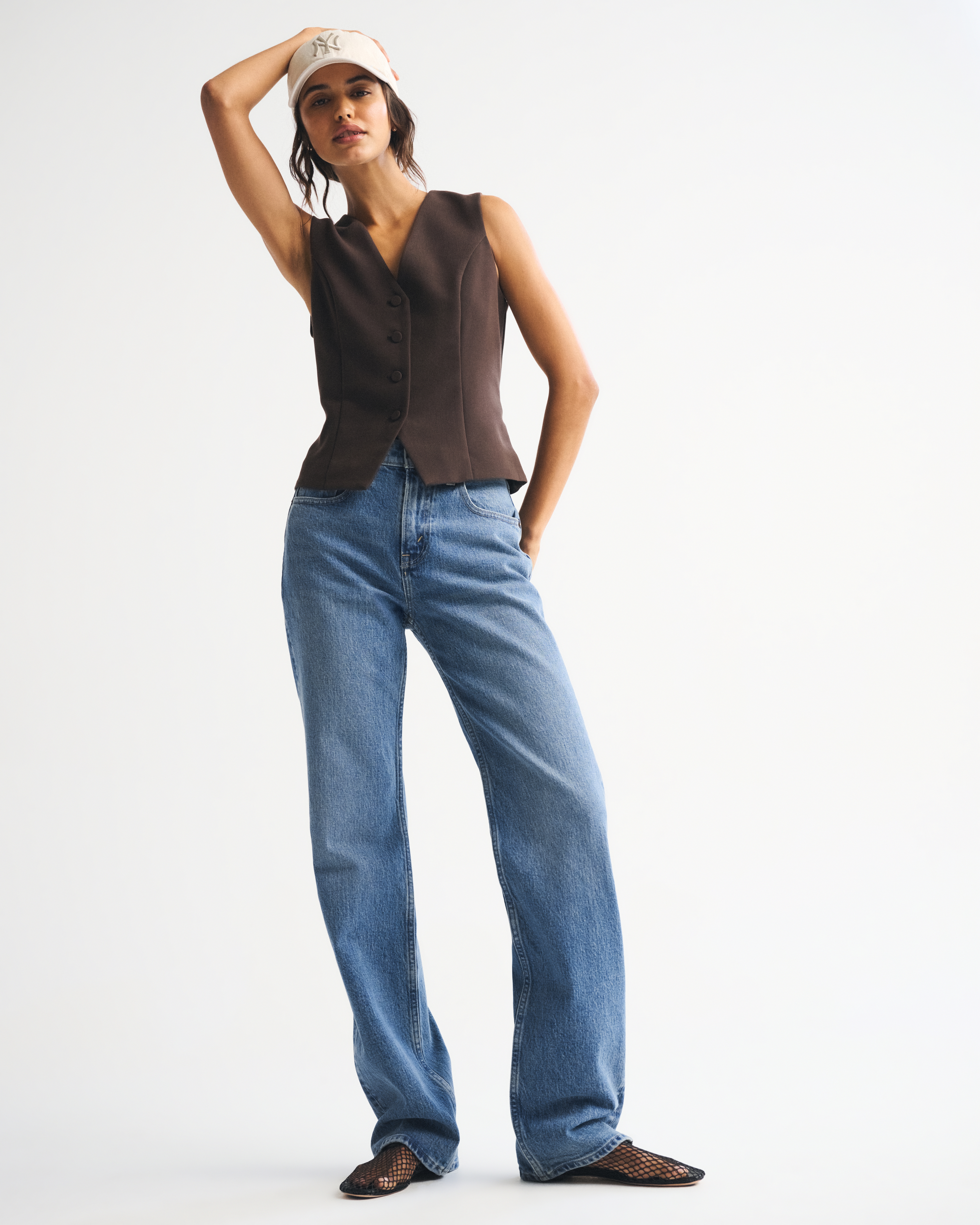 Abercrombie & Fitch High Rise 90s Relaxed Jean In Blue