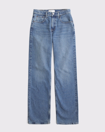 Femme Jean décontracté taille haute style années 90 | Femme Bas | Abercrombie.com