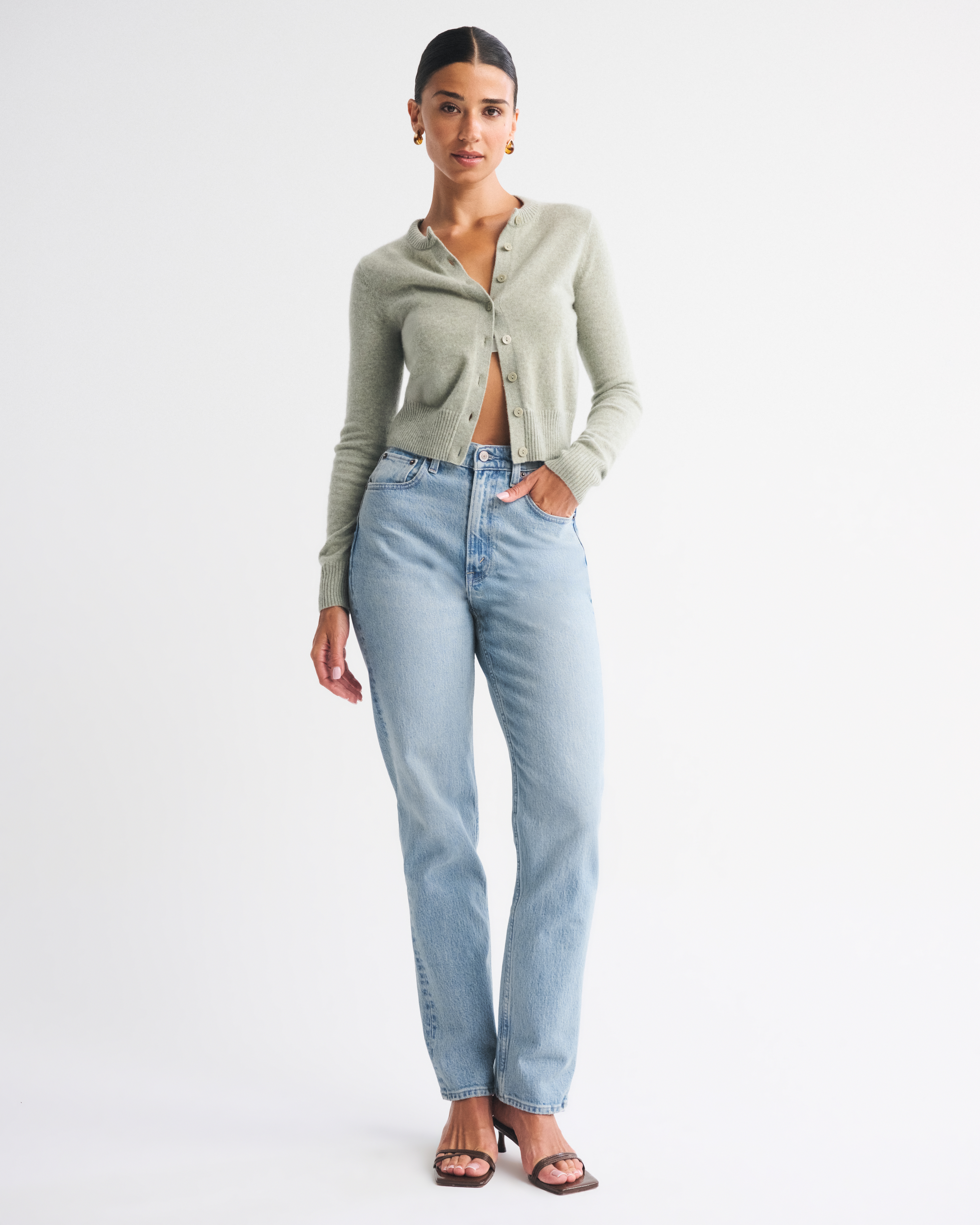 Abercrombie & Fitch Curve Love Ultra High Rise 90s Straight Jean