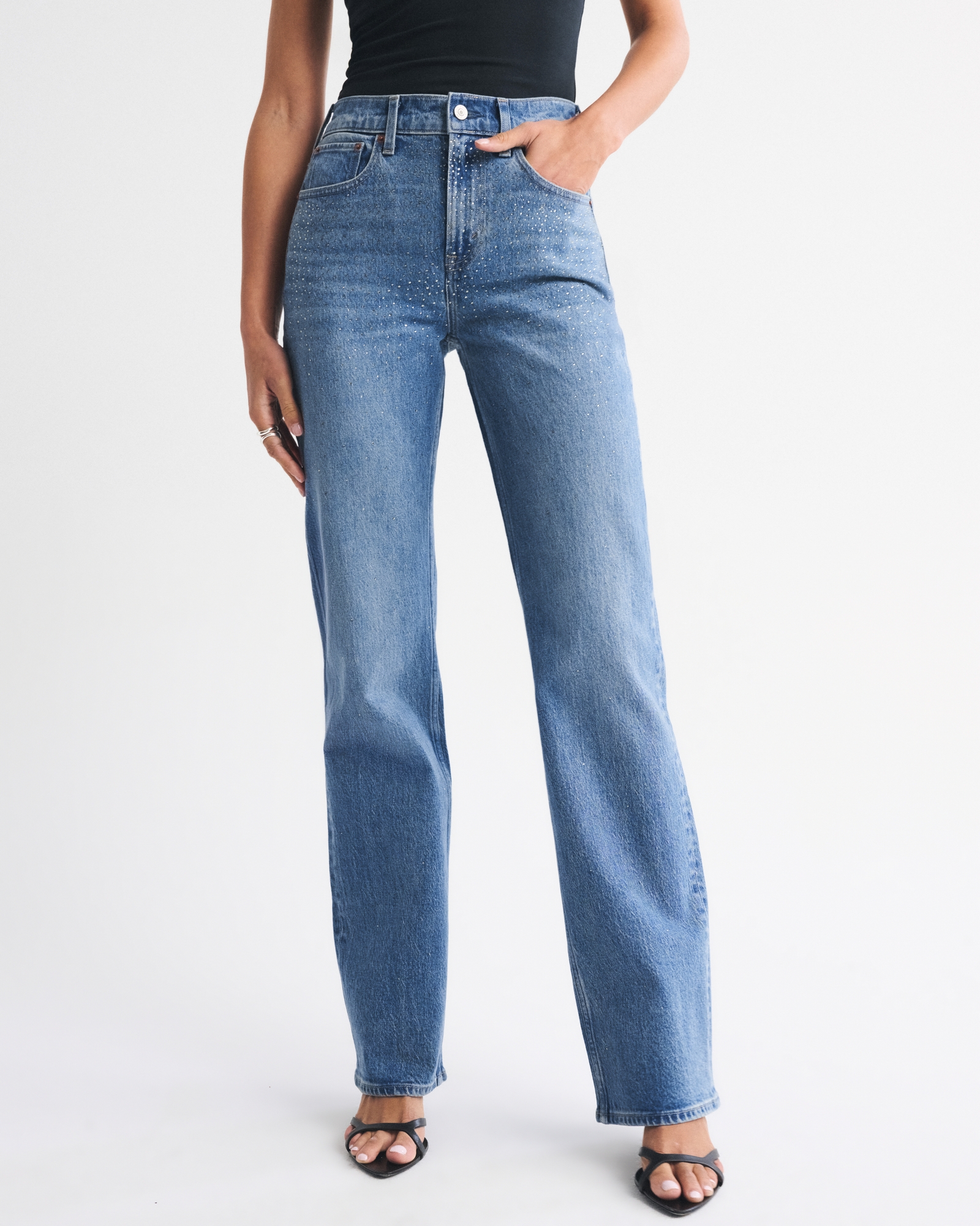 High Rise 90s Relaxed Studded Jean
