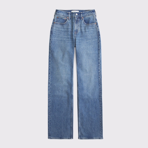 Женские джинсы Abercrombie & Fitch High Rise 90s Relaxed Shiny Embellished Jean