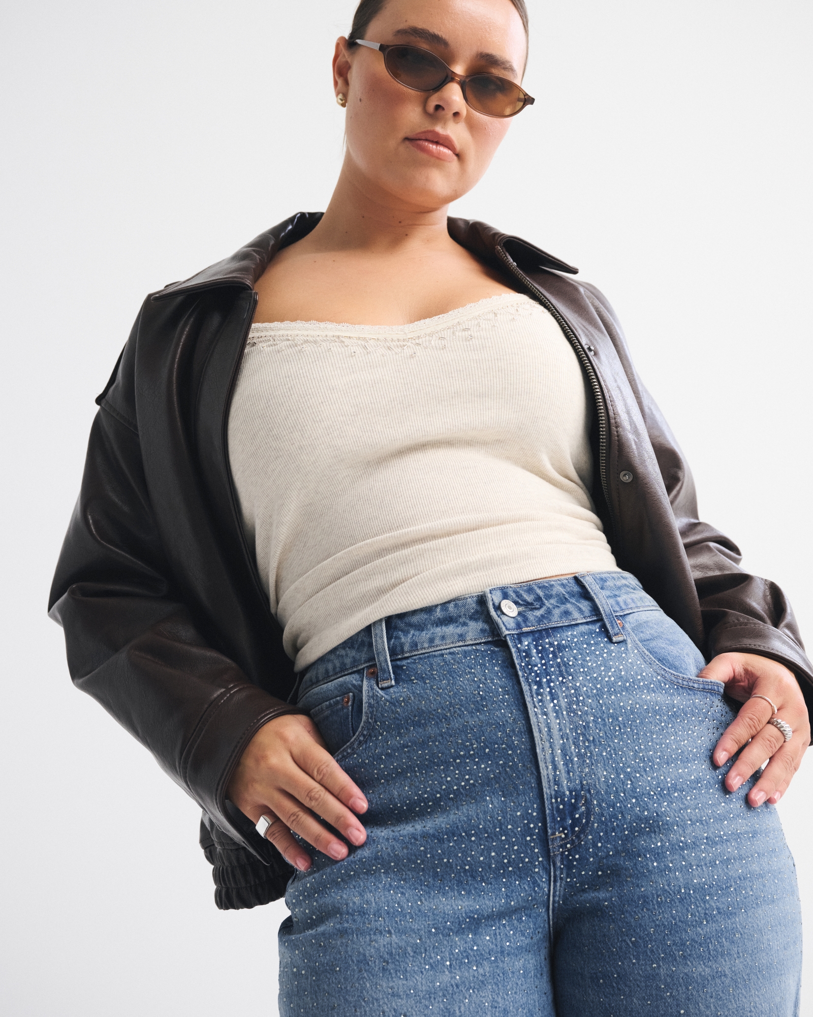 Curve Love High Rise 90s Relaxed Studded Jean