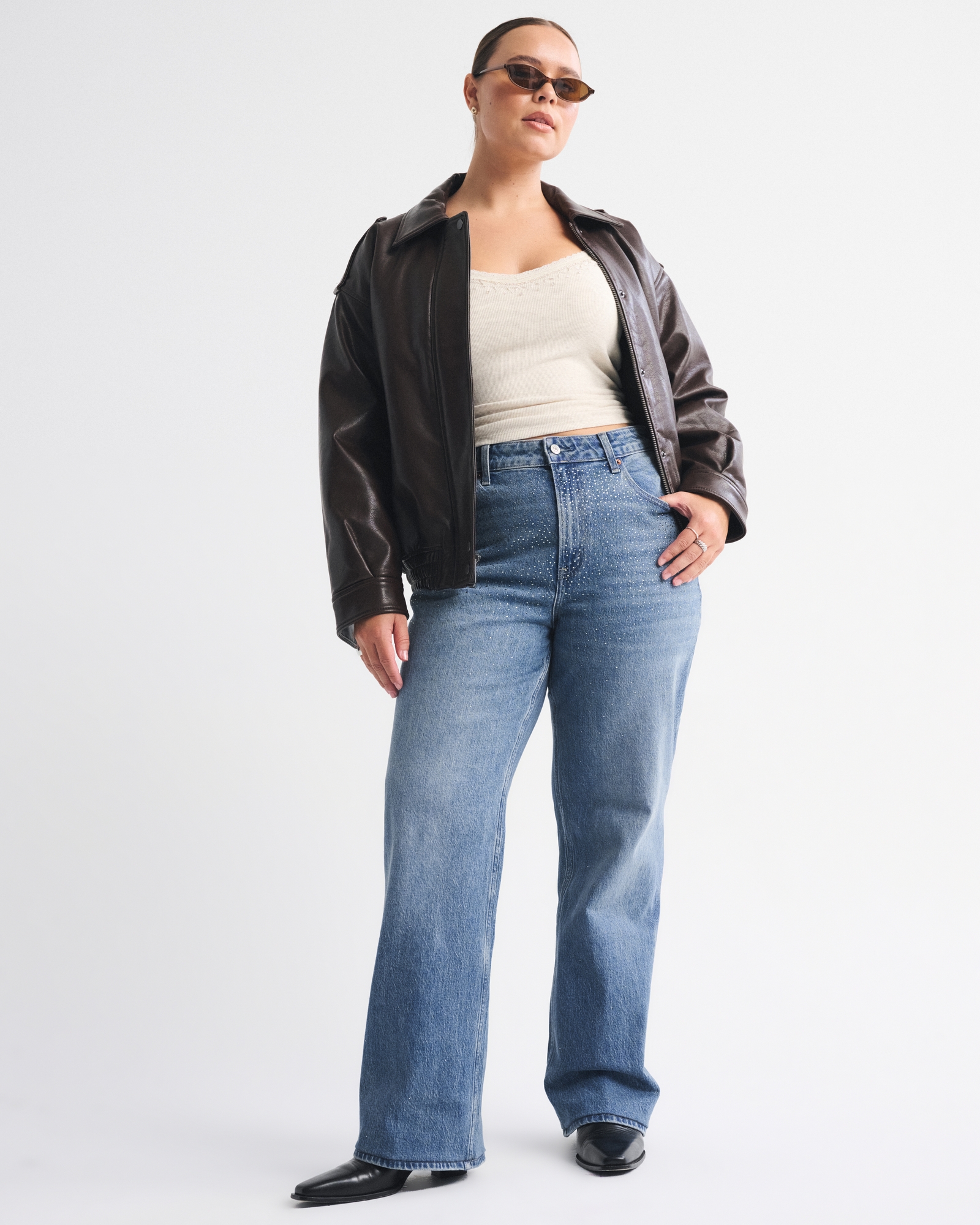 Curve Love High Rise 90s Relaxed Studded Jean