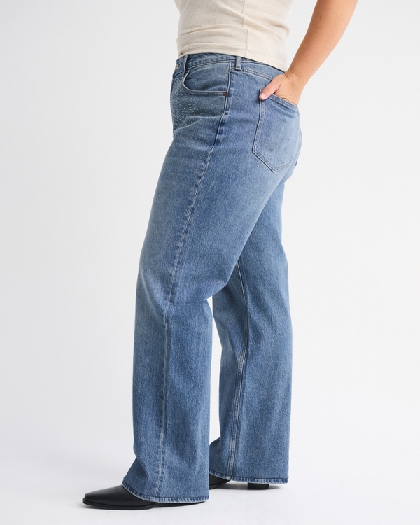 Curve Love High Rise 90s Relaxed Shiny Embellished Jean