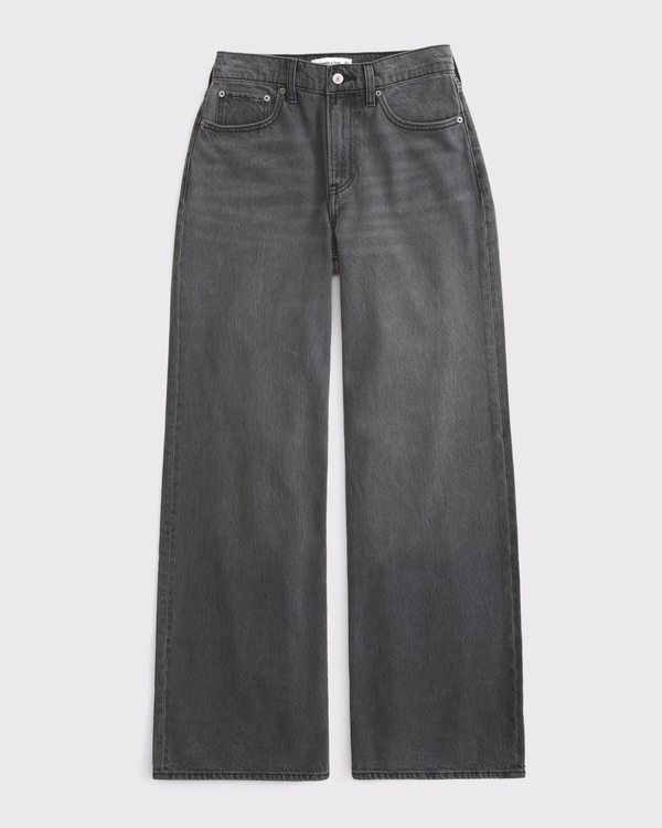 Curve Love High Rise Wide Leg Jean, Washed Black view 1