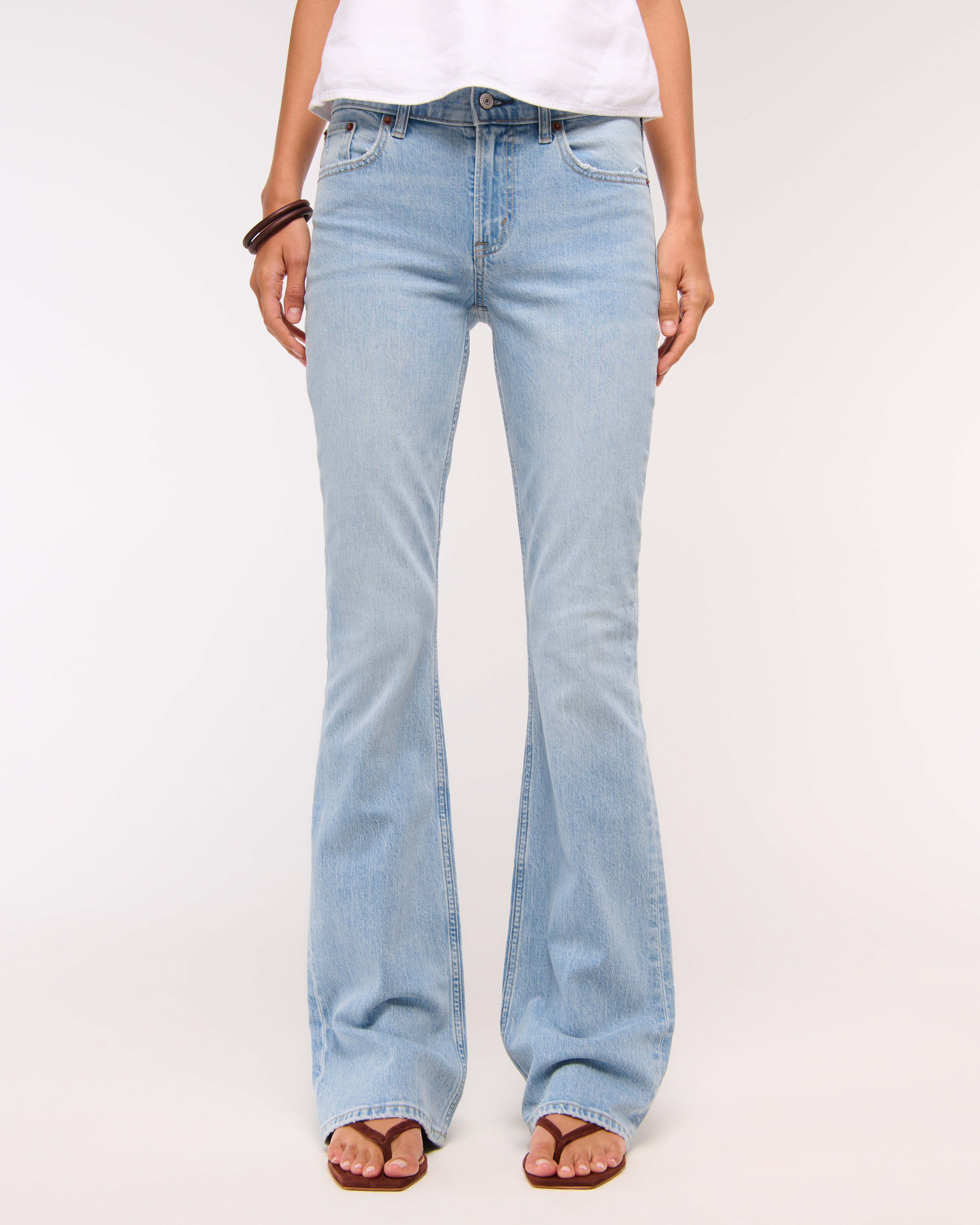 Abercrombie & Fitch Mid Rise Bootcut Jean In Brown