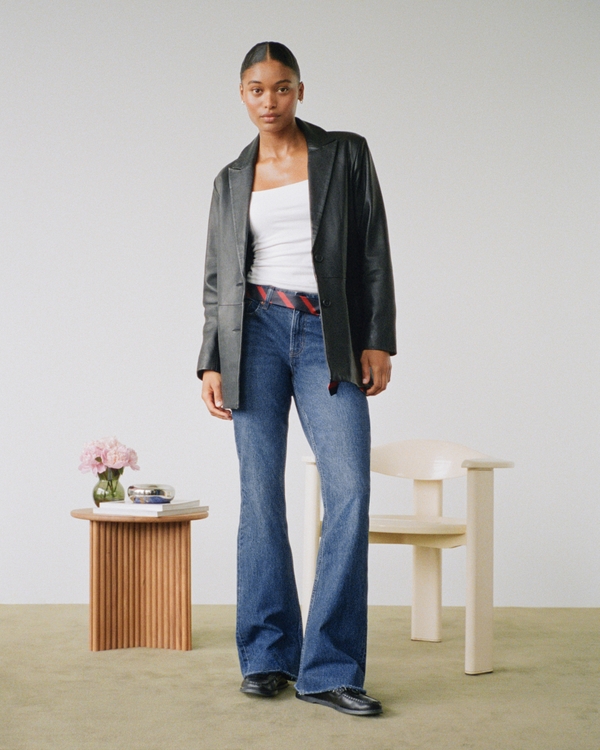 Curve Love Mid Rise Bootcut Jean, Dark Process Fray Hem view 1