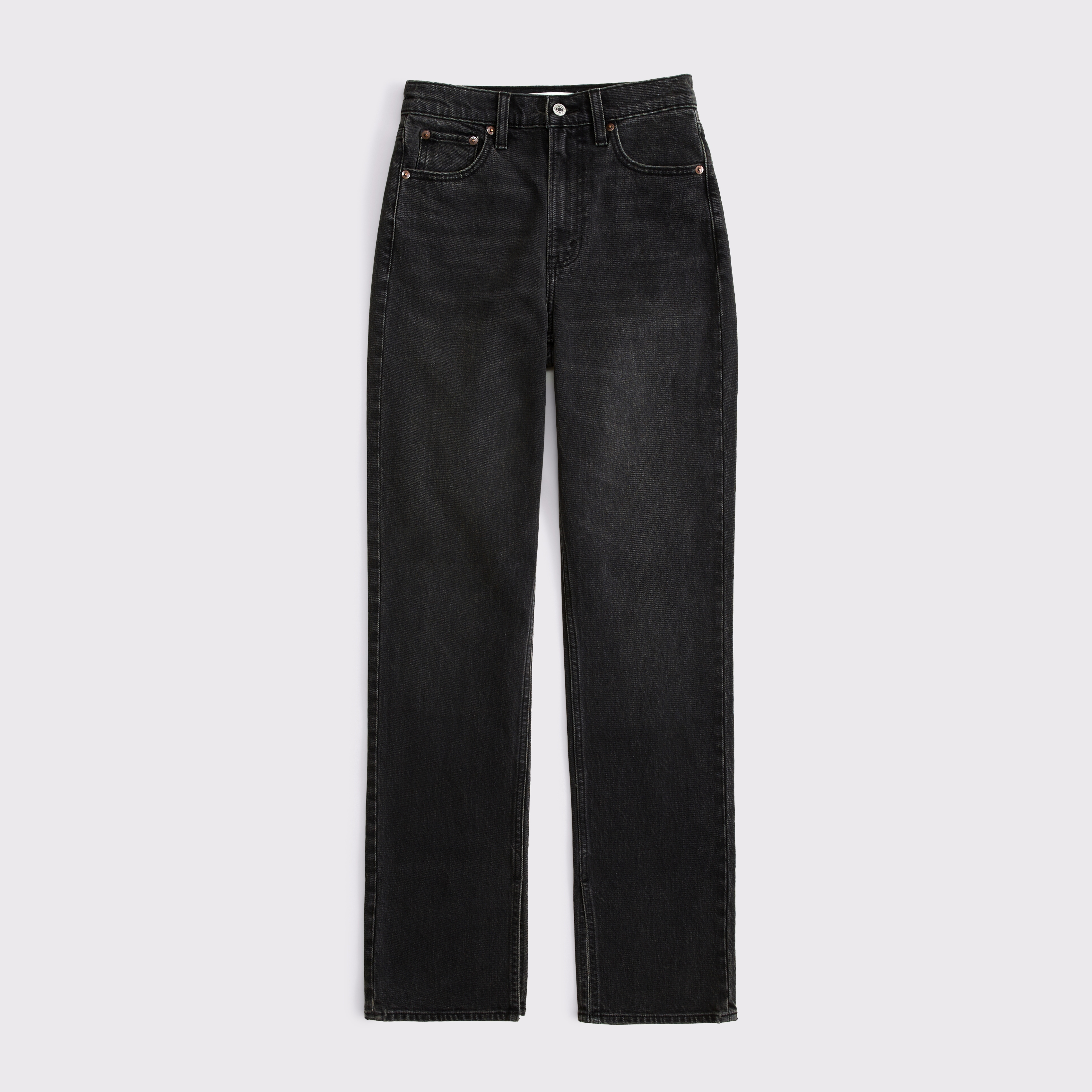 ★★ ★★ Here Black 90s Straight Fit Fleece Deni Women's Ultra High Rise 90s Straight Jean | Women's Bottoms