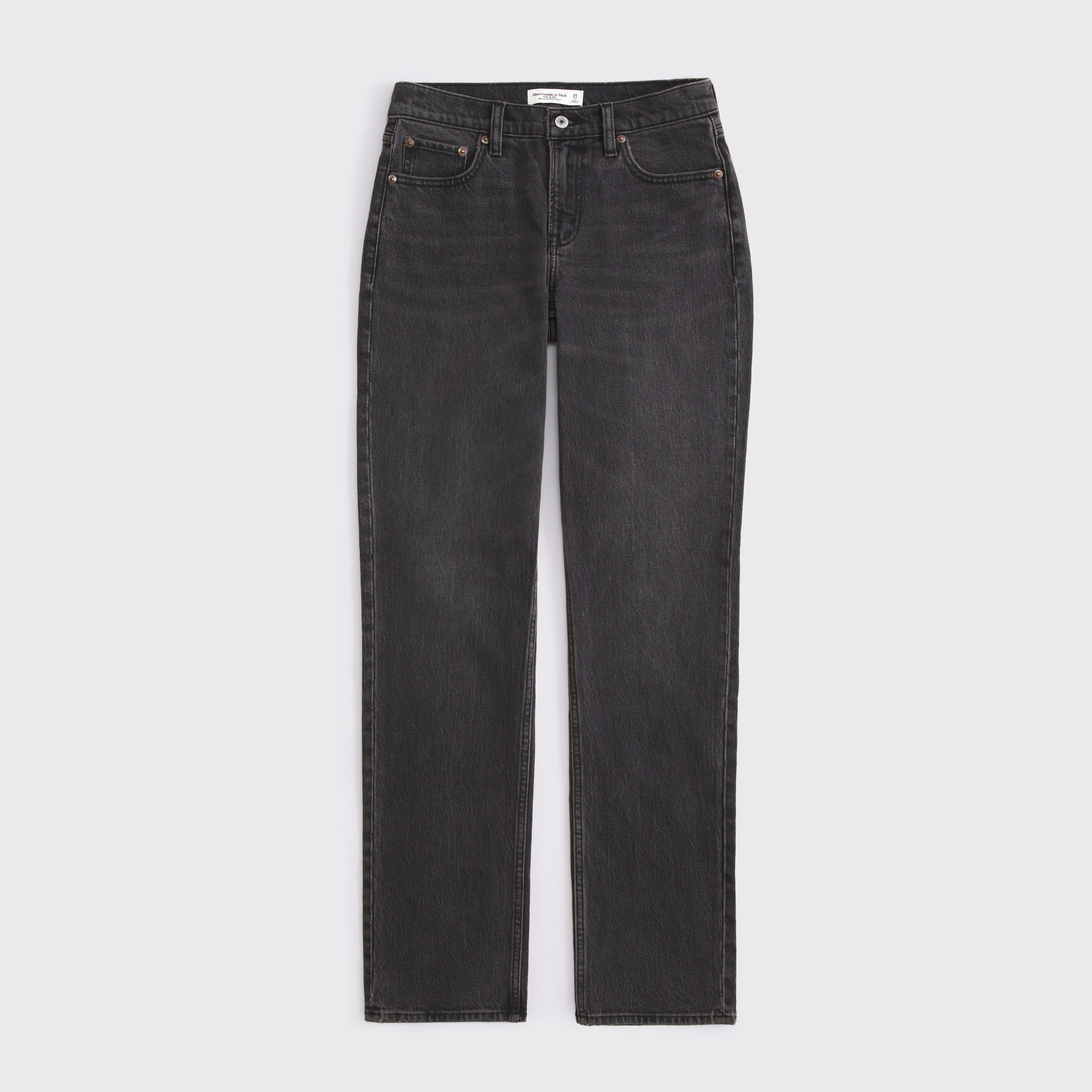 Abercrombie & Fitch Mid Rise 90s Straight Jean In Black