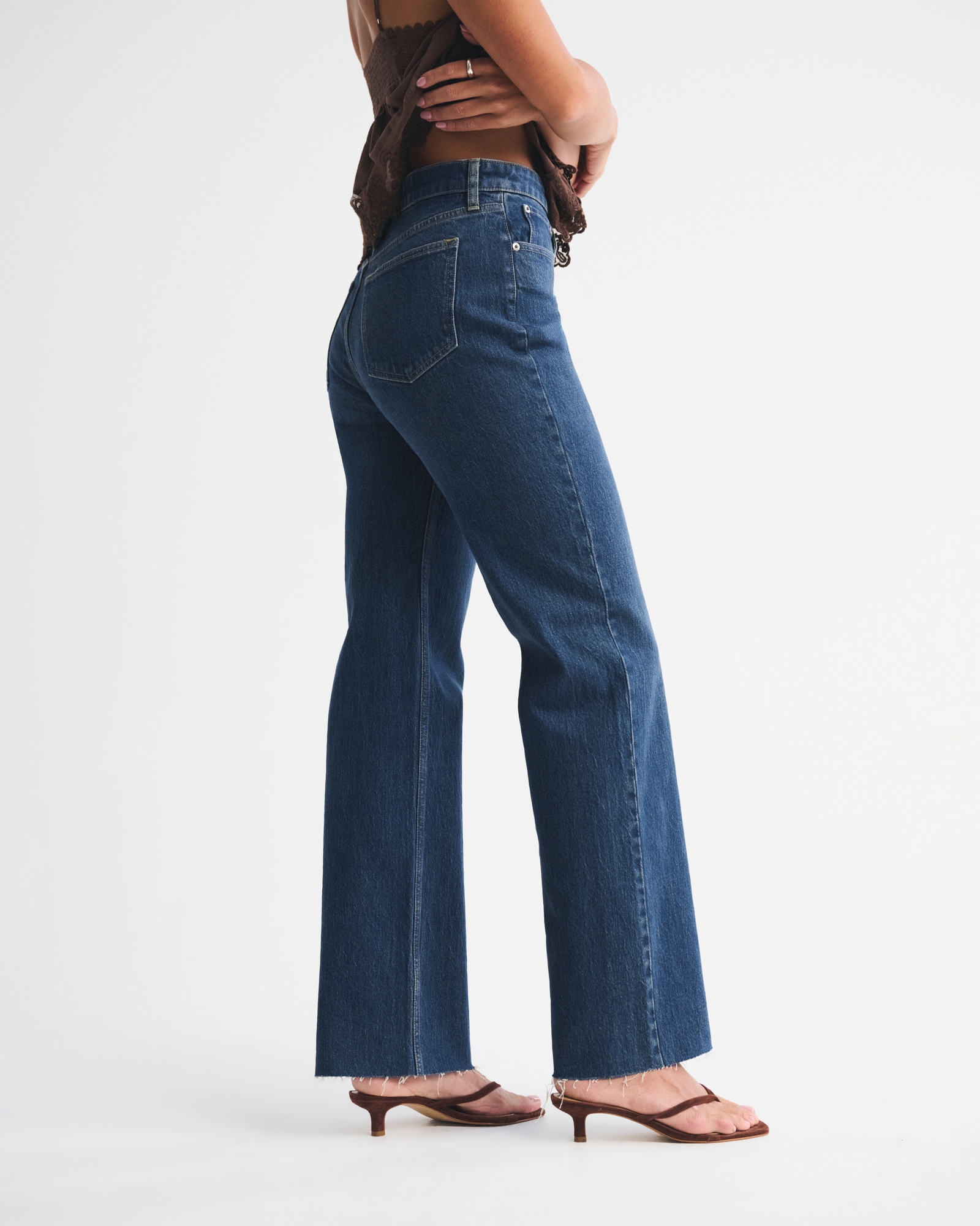 Curve Love High Rise 90s Relaxed Raw Hem Destroy Jean