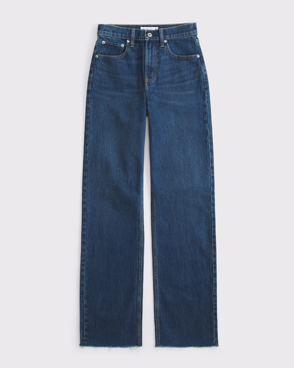 Curve Love High Rise 90s Relaxed Jean, Dark Fray Hem view 1