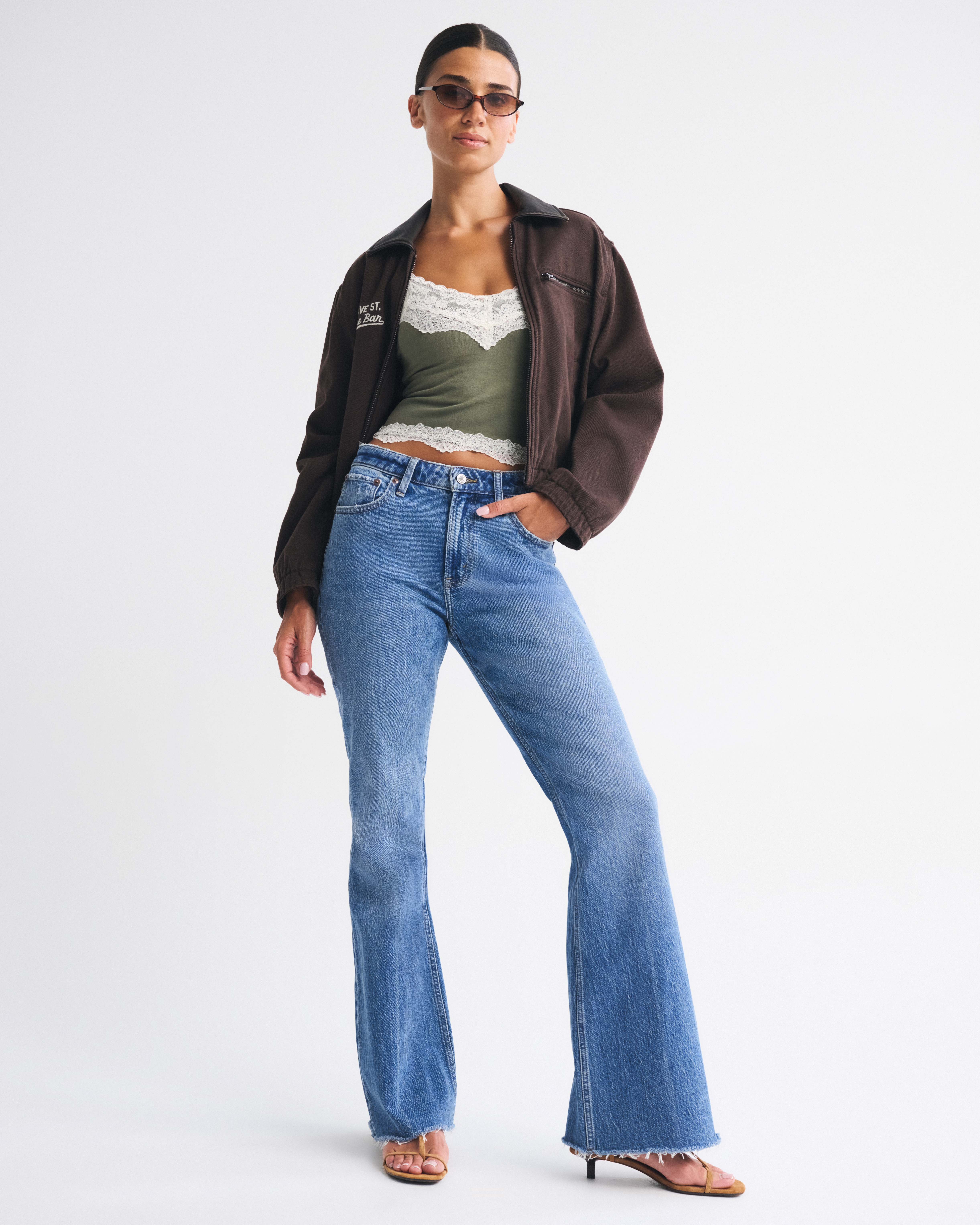 Abercrombie & Fitch Curve Love High Rise Flare Jean