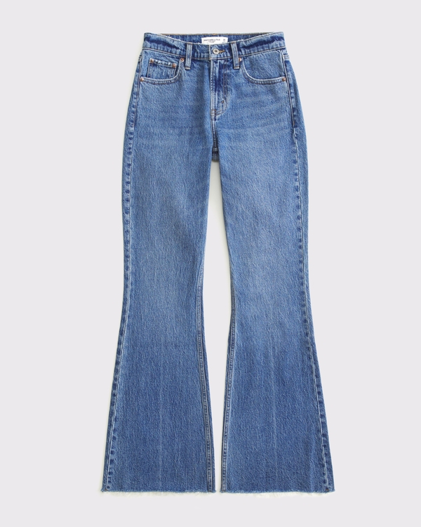 Curve Love High Rise Flare Jean, Medium Raw Hem view 1