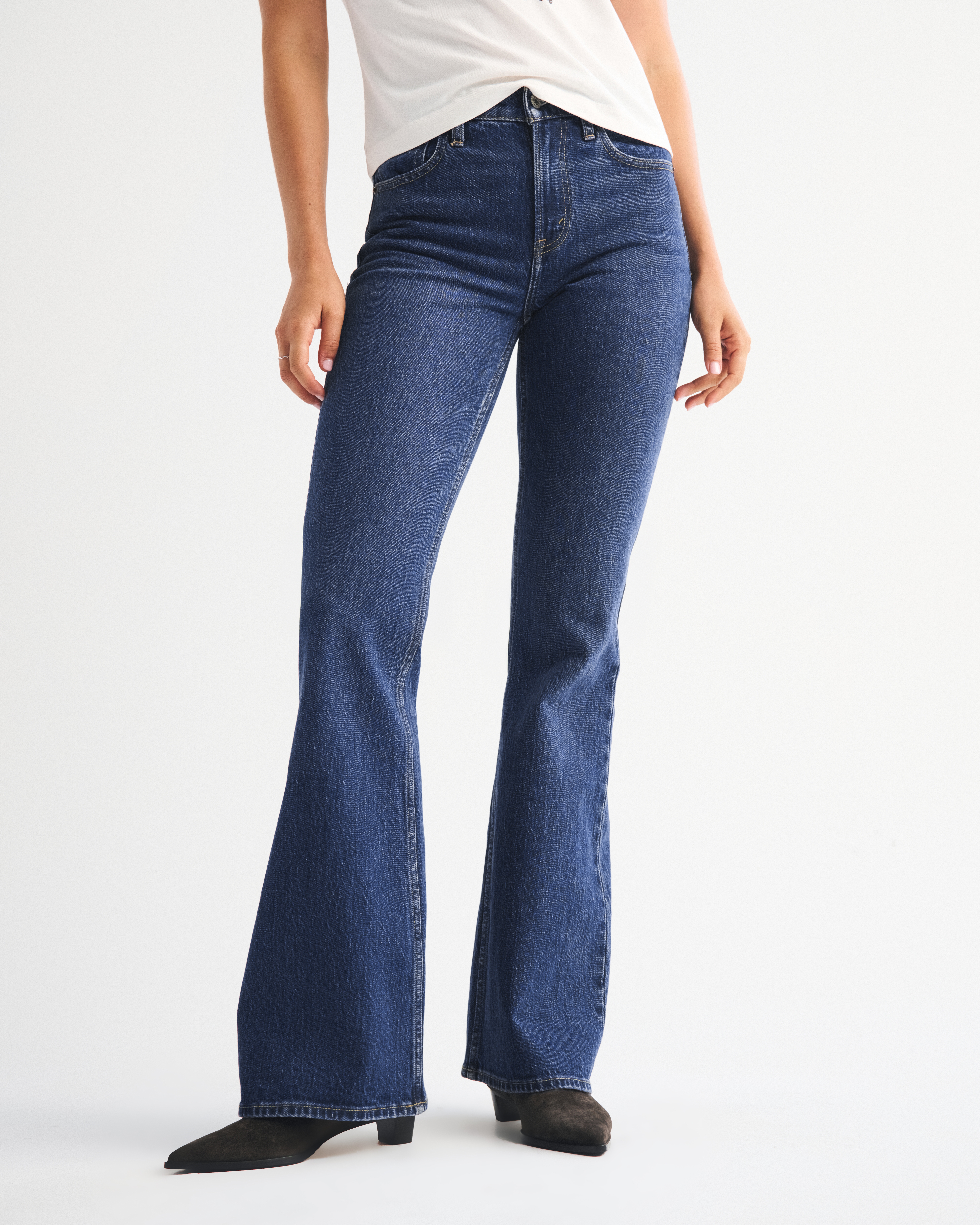 Abercrombie & Fitch High Rise Flare Jean In Black