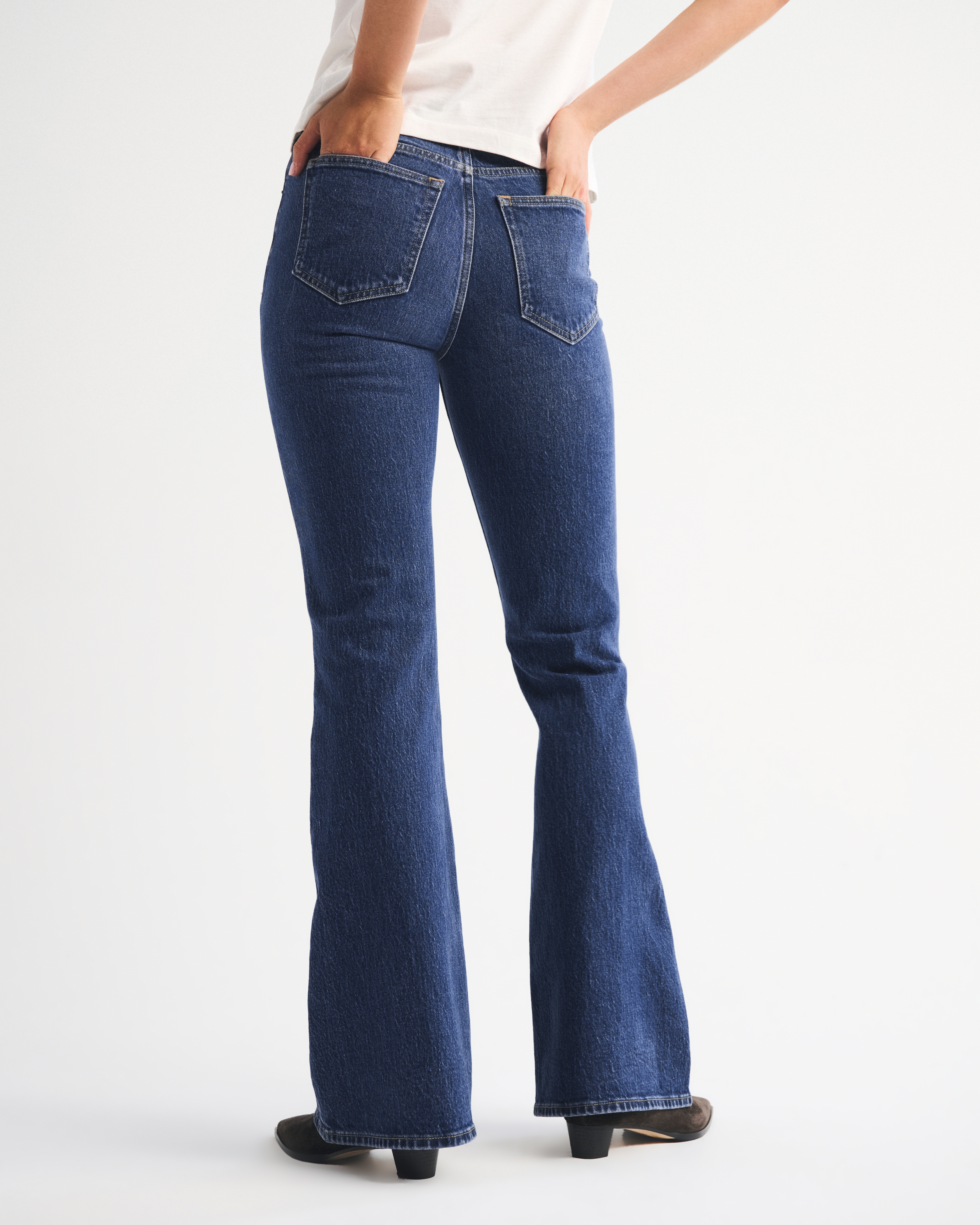 Abercrombie & Fitch High Rise Flare Jean In Black