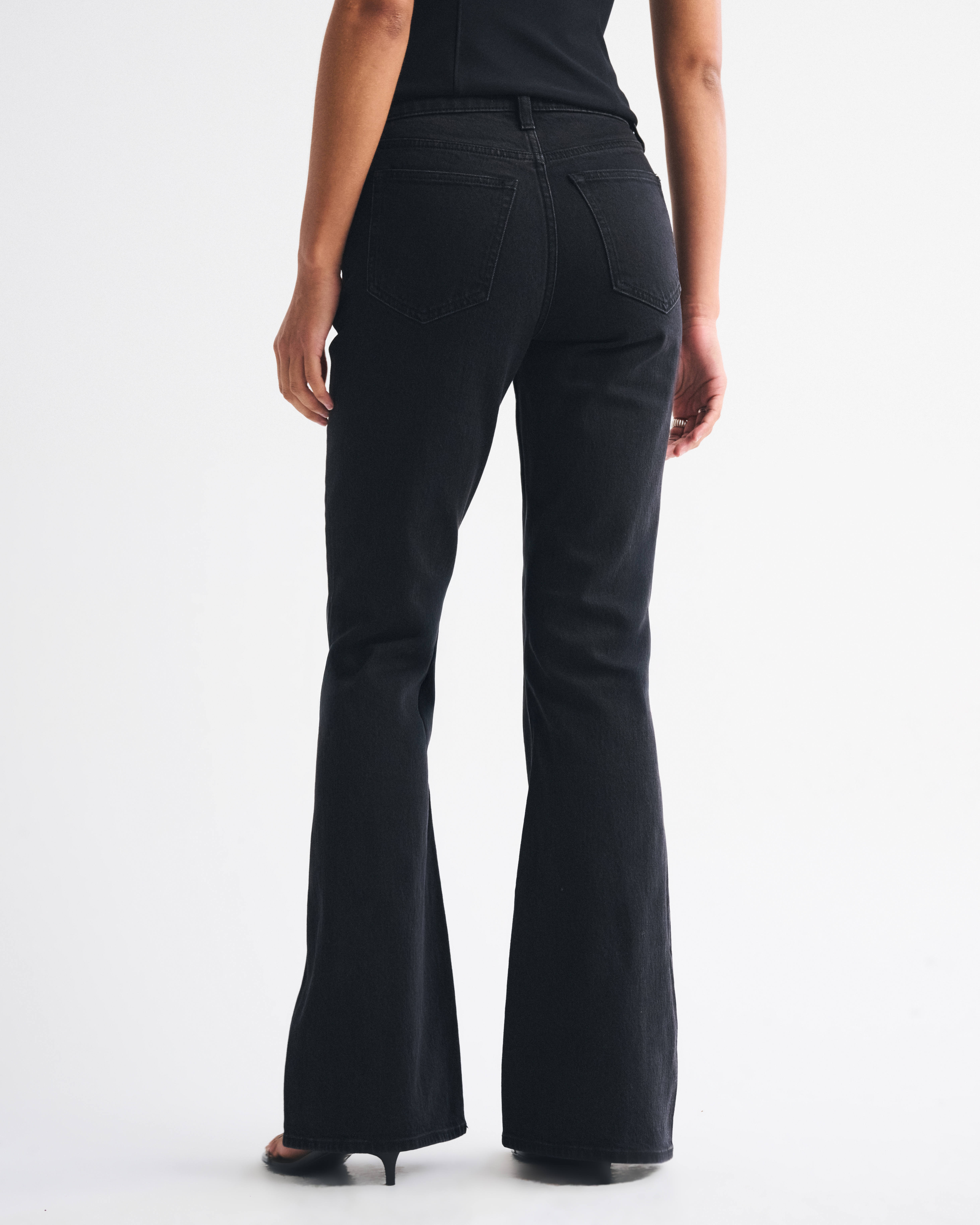 Abercrombie & Fitch High Rise Flare Jean In Black