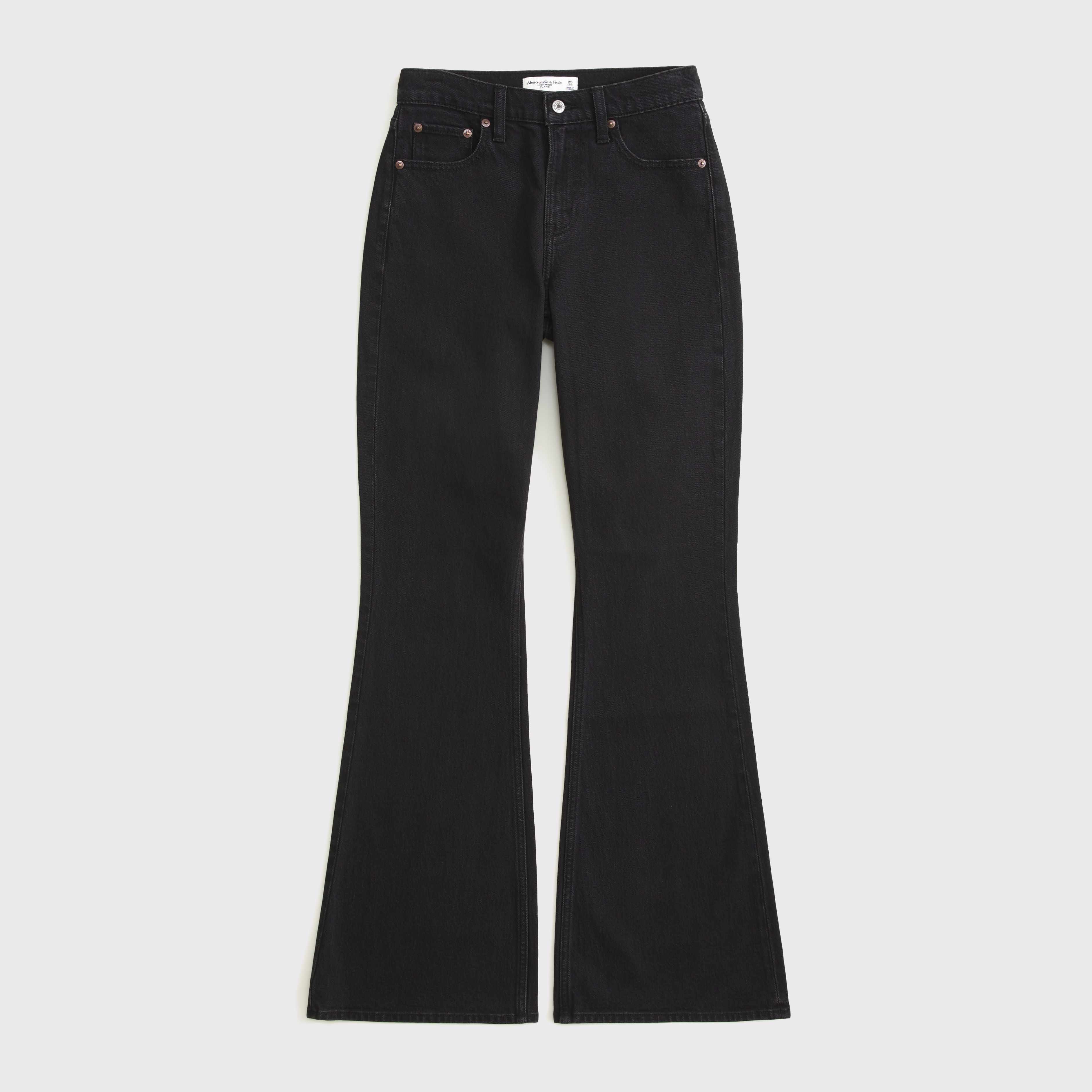 Abercrombie & Fitch High Rise Flare Jean In Black