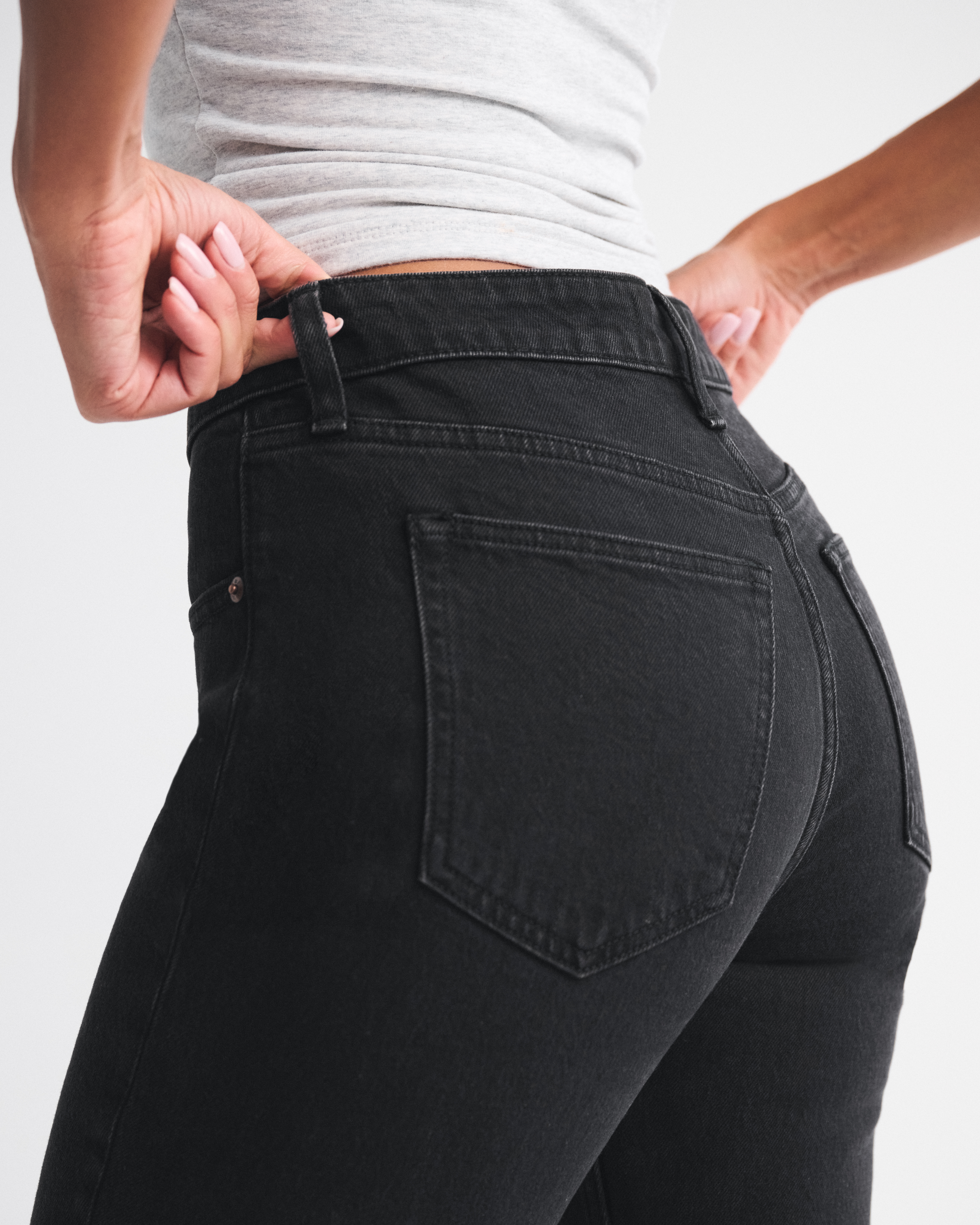 Abercrombie & Fitch Curve Love High Rise Flare Jean In Black