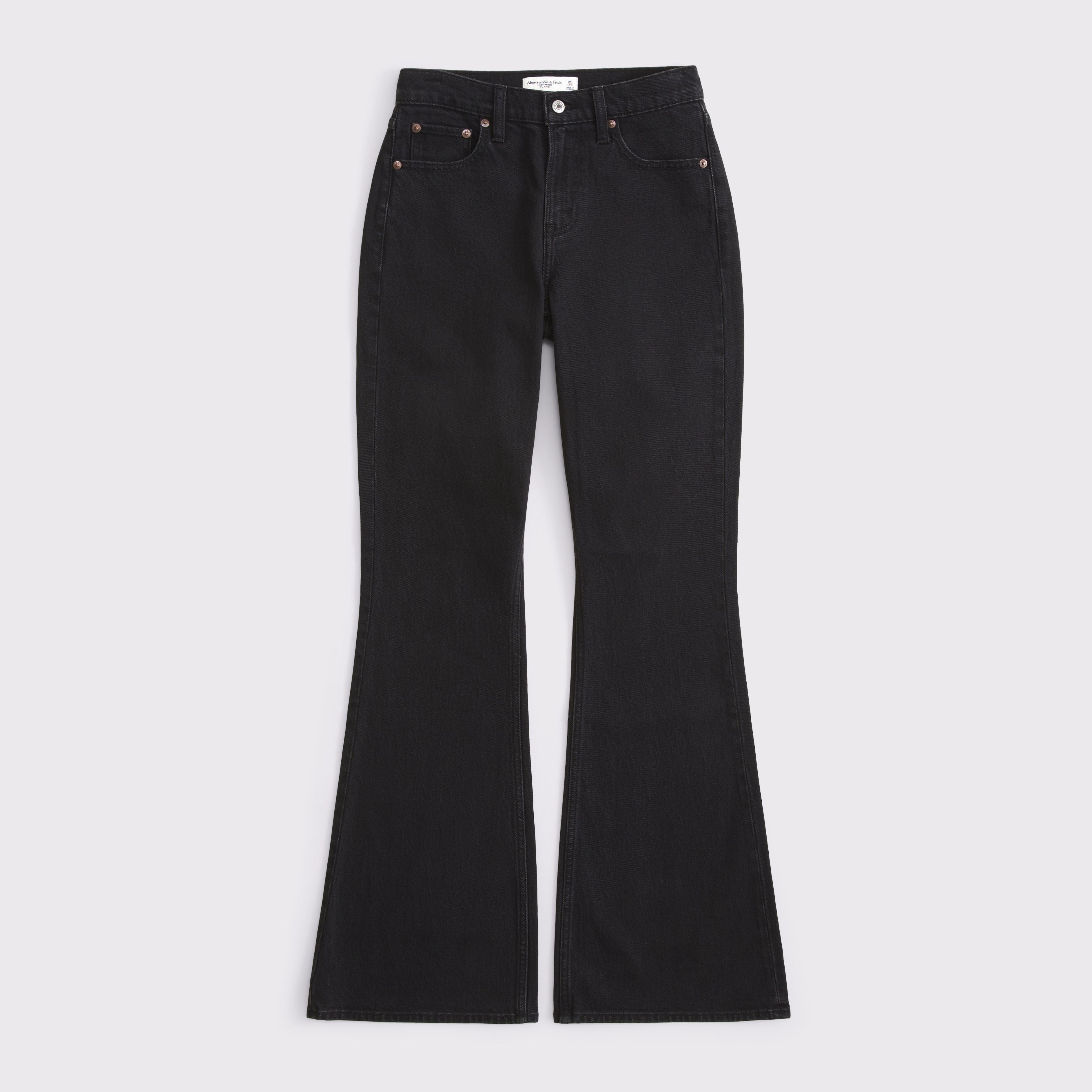 Abercrombie & Fitch Curve Love High Rise Flare Jean In Black