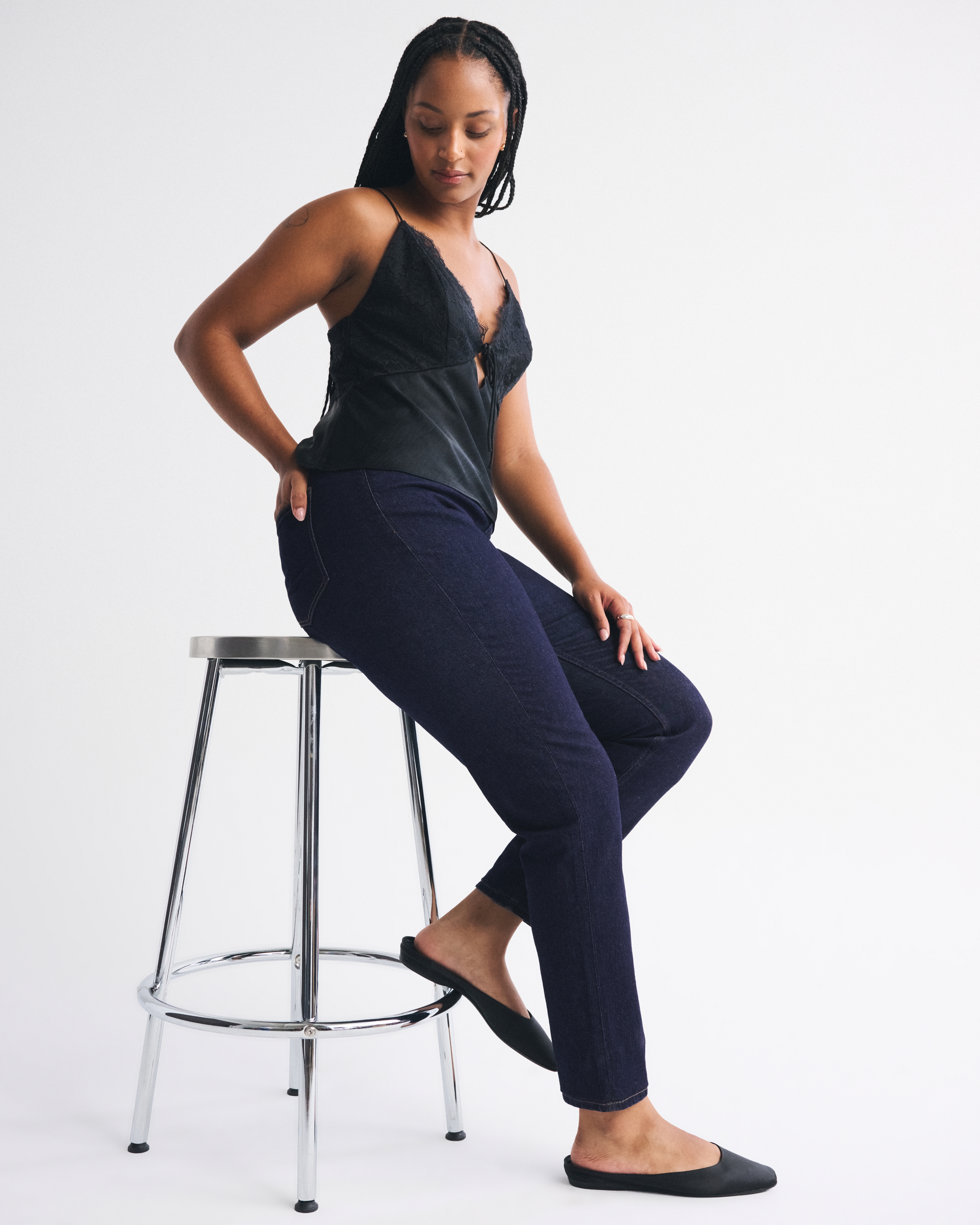 Abercrombie & Fitch Curve Love High Rise Modern Skinny Jean In Blue