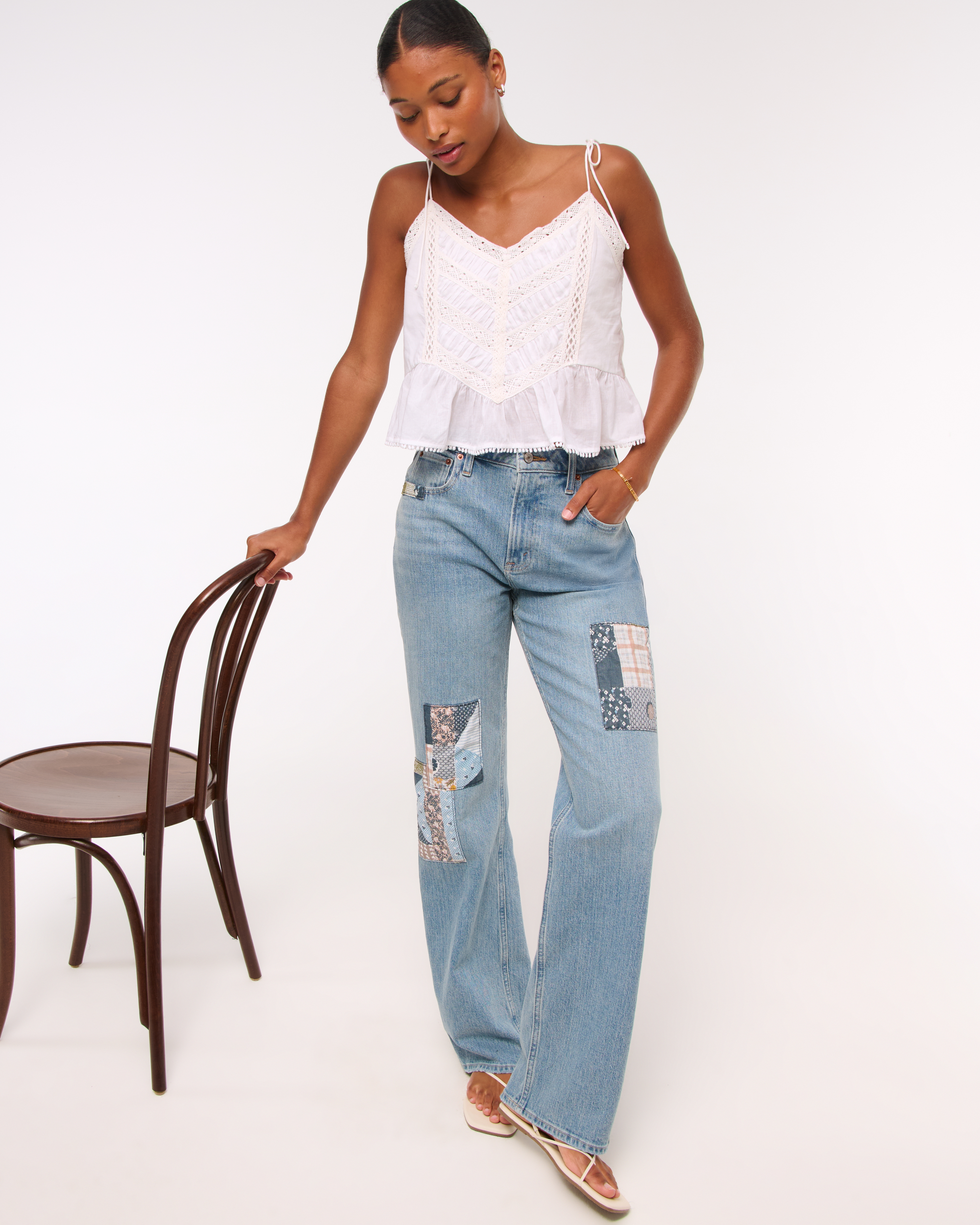 Women's Curve Love High Rise 90s Relaxed Patchwork Jean