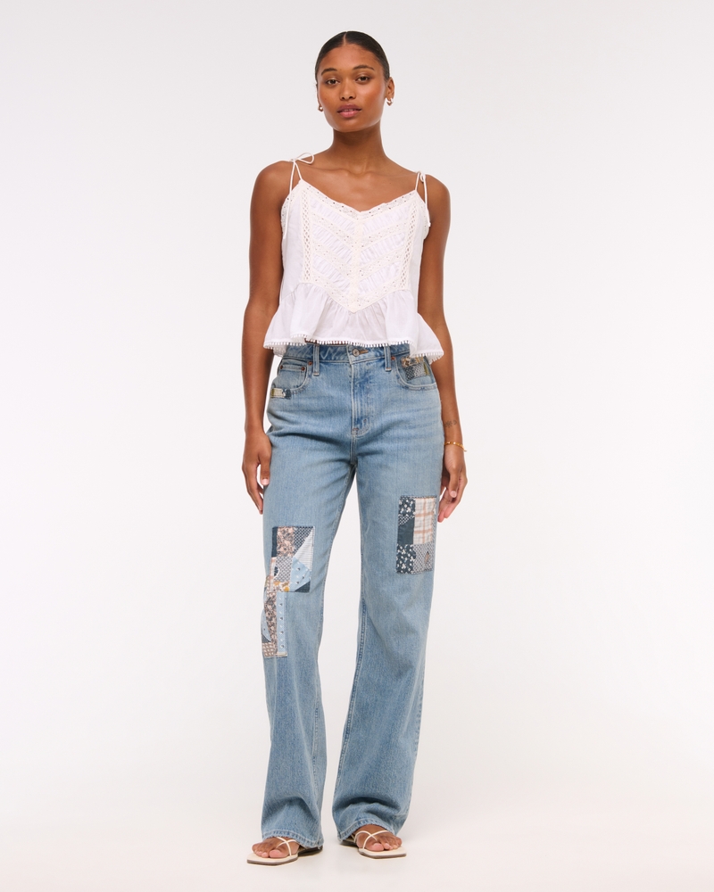Curve Love High Rise 90s Relaxed Patchwork Jean