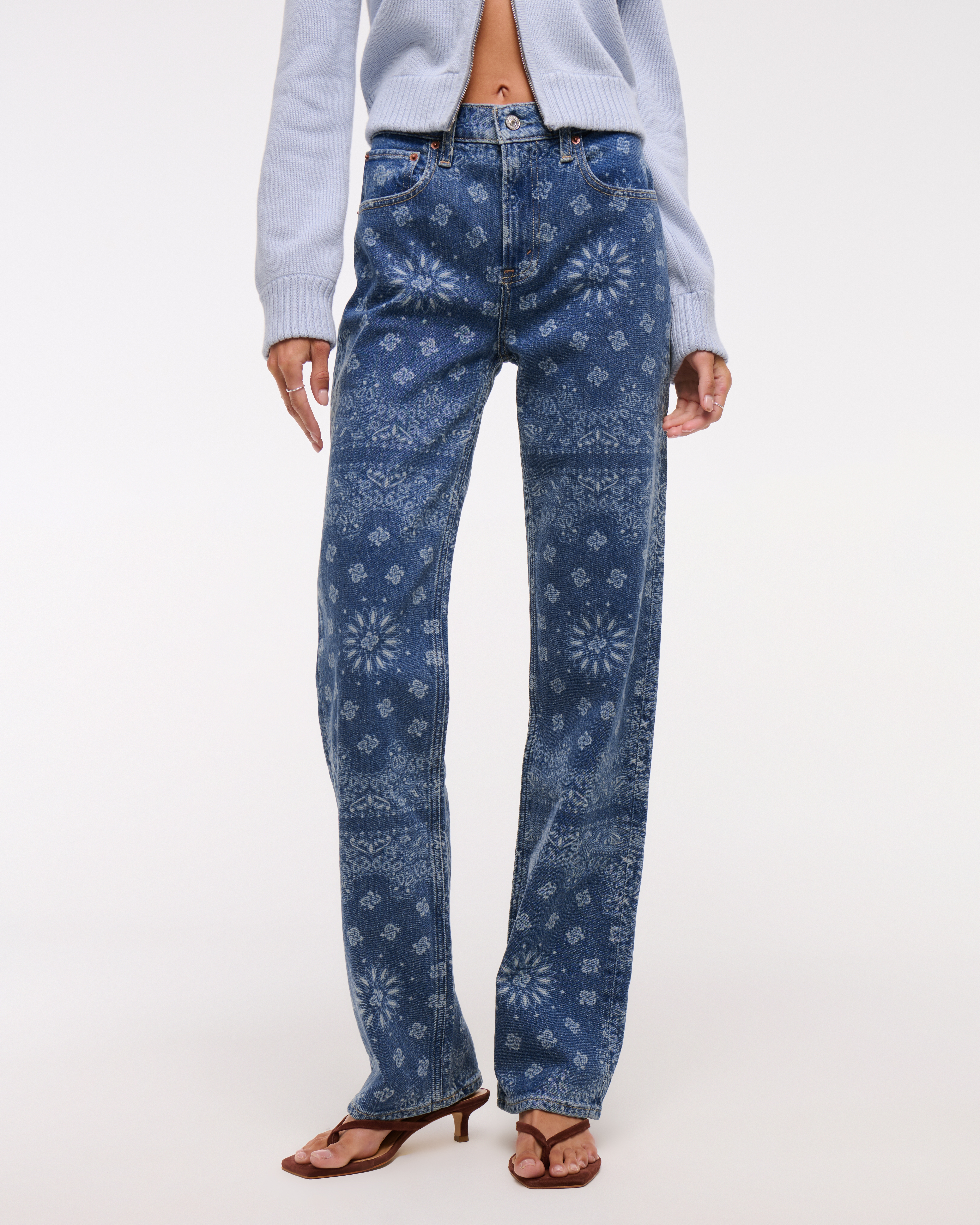 Женские джинсы Abercrombie & Fitch High Rise 90s Relaxed Bandana Print Jean — фото 3
