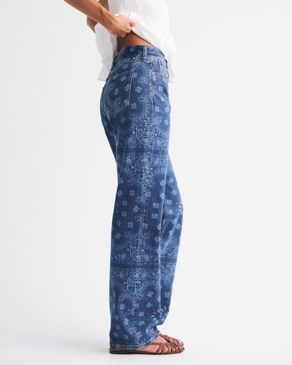 Curve Love High Rise 90s Relaxed Bandana Print  Jean