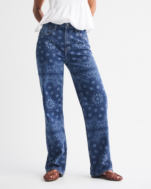 Curve Love High Rise 90s Relaxed Bandana Print  Jean