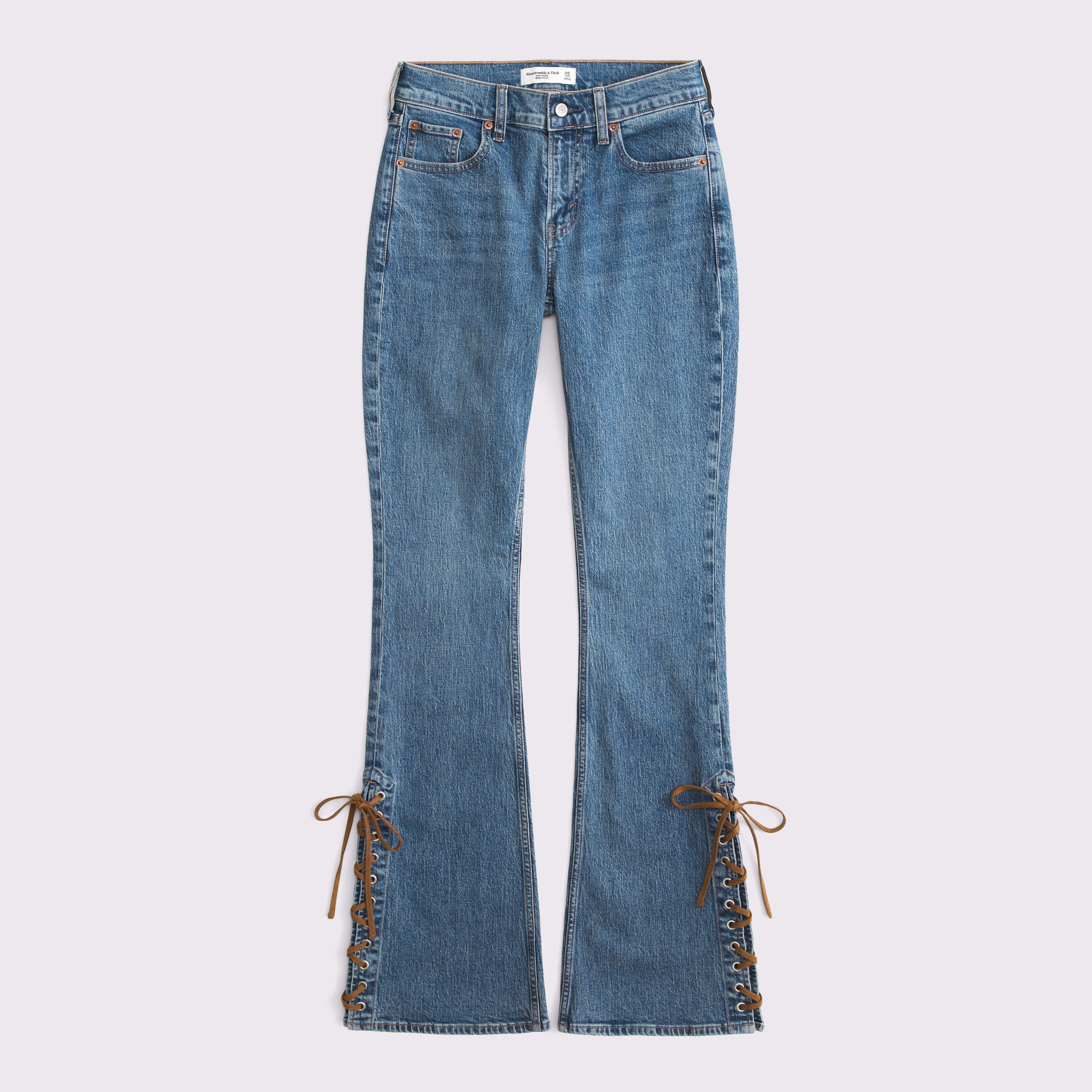 Abercrombie & Fitch Mid Rise Bootcut Vegan Suede Lace Jean
