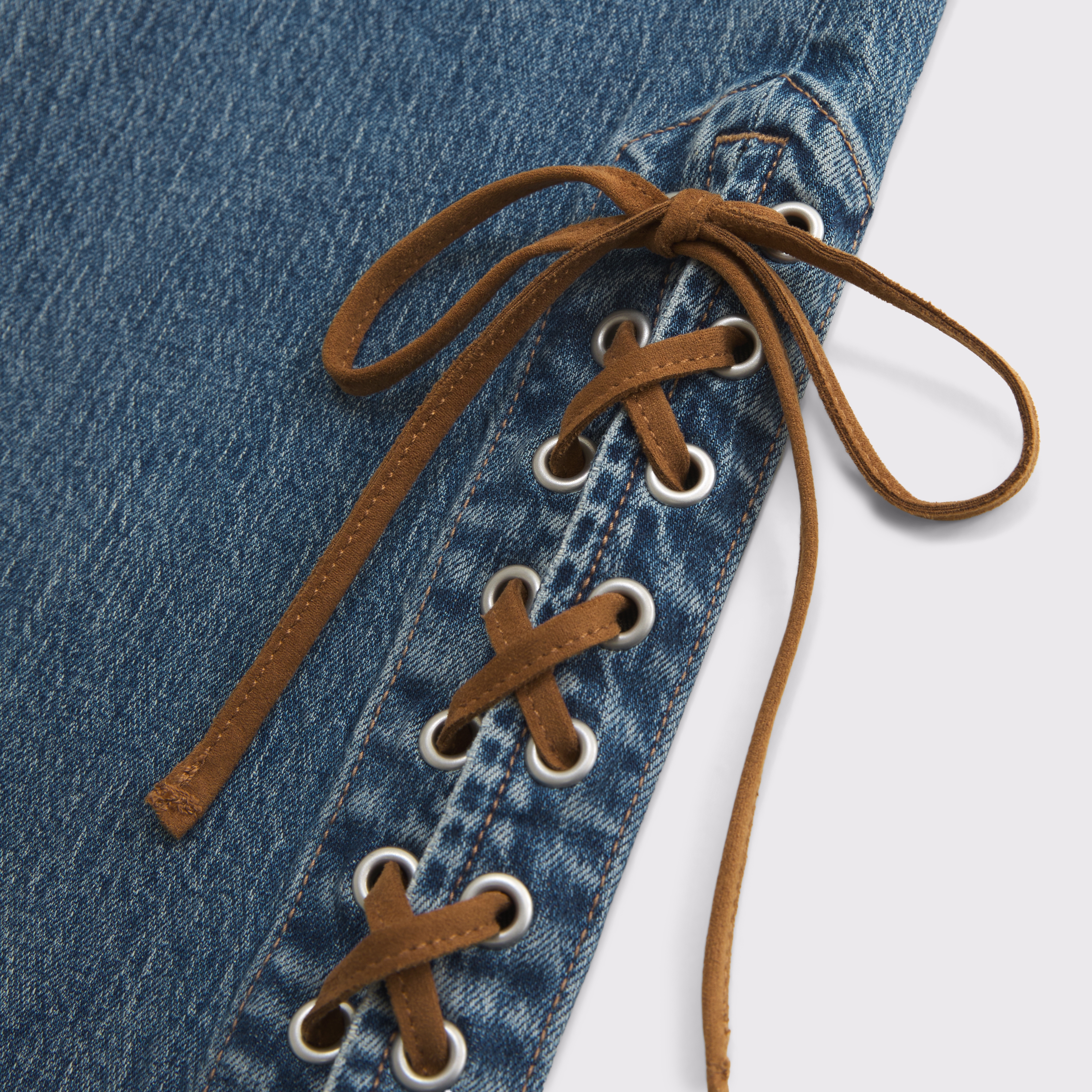 Abercrombie & Fitch Mid Rise Bootcut Vegan Suede Lace Jean