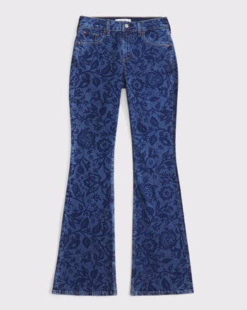 Mid Rise Bootcut Floral Print Jean