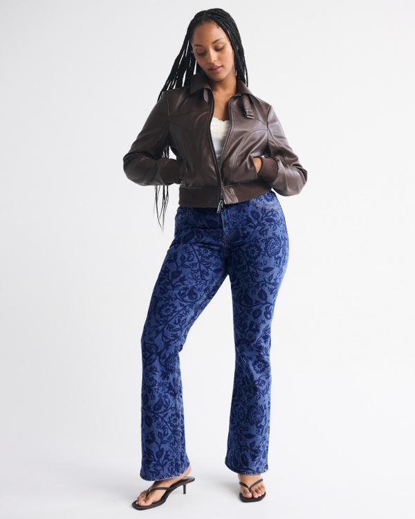 Curve Love Mid Rise Bootcut Floral Print Jean