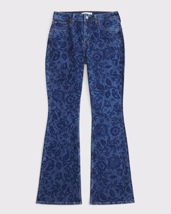 Curve Love Mid Rise Bootcut Floral Print Jean