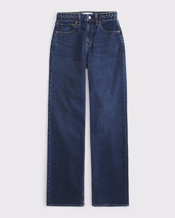 Women's Curve Love High Rise 90s Relaxed Braided Waistband Jean